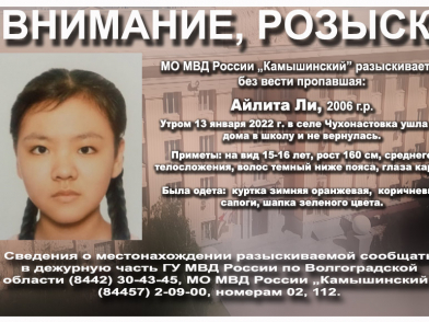 В селе Чухонастовка Камышинского района в метель пропала 15-летняя девочка