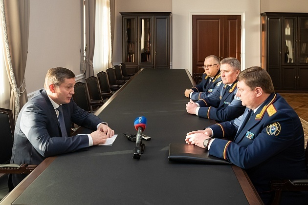 Губернатор Андрей Бочаров провел рабочую встречу с руководством Следственного комитета РФ по СКФО и региону